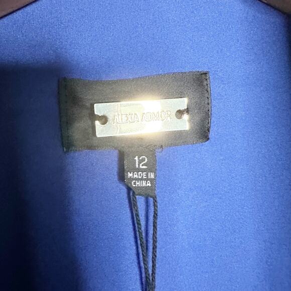 Alexia‎ Admor Phoebe Wrap Dress Lapis Blue Tie Belt women’s size 12 NEW with tag - Picture 7 of 15